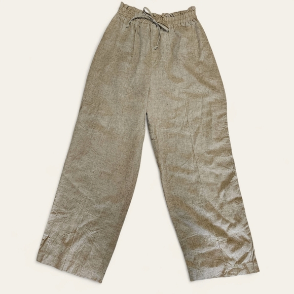 Vintage Daily Habit Wide-Leg Flax Blend Pants Medium - Picture 1 of 4